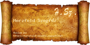 Herzfeld Szegfű névjegykártya